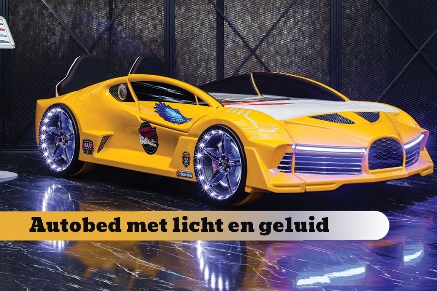 Weinig Gymnastiek Locomotief Autobed Met Licht en Geluid - CarBeds - Benelux